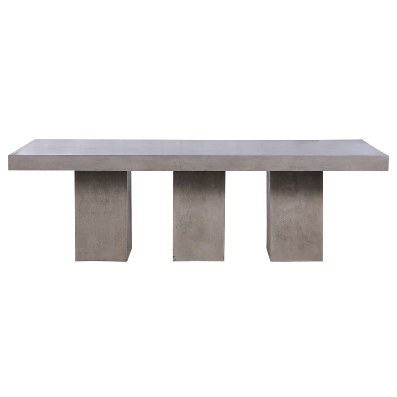 Williston Leta 94'' Concrete Trestle Dining Table Wayfair